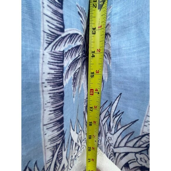 J Crew Womens Cotton Linen Tropical Palm Tree Pleated Mini Skirts Blue Sz 2 - Picture 8 of 9